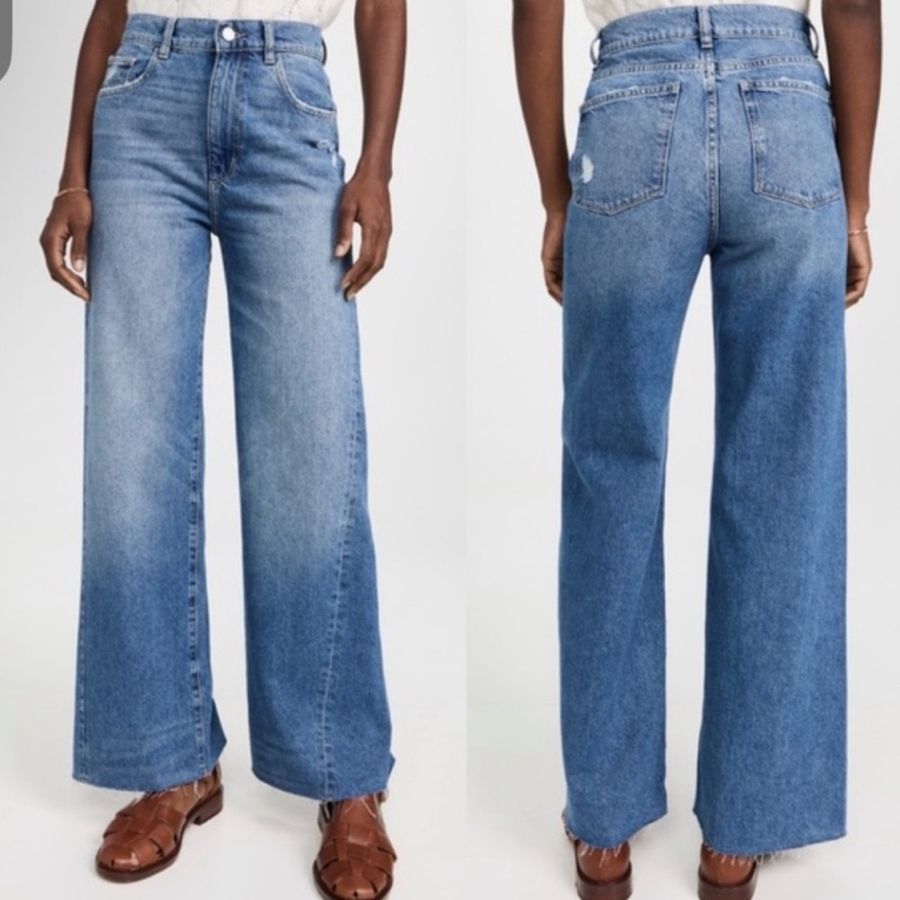 DL1969 Hepburn Wide Leg High Rise Vintage 31” Bedford Blue Jeans